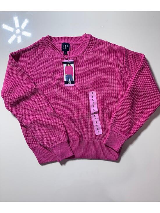 GAP Sweaters - GAP Women’s Pink Ribbed Crewneck Sweater Size S Cotton Knit Pullover New